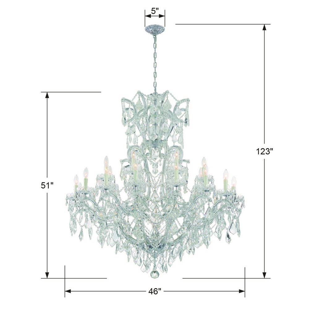 Crystorama Maria Theresa Maria Theresa 25 Light Swarovski Strass Crystal Polished Chrome Chandelier