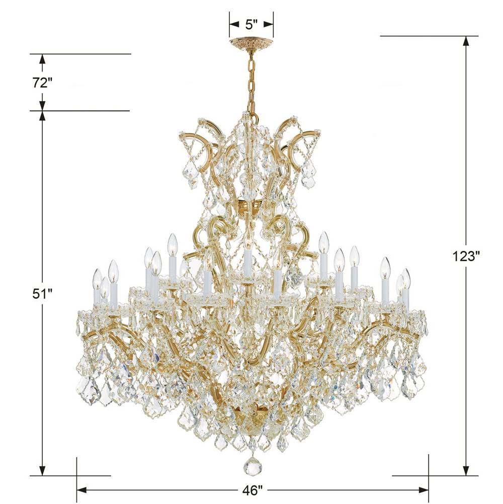 Crystorama Maria Theresa Maria Theresa 25 Light Hand Cut Crystal Polished Chrome Chandelier