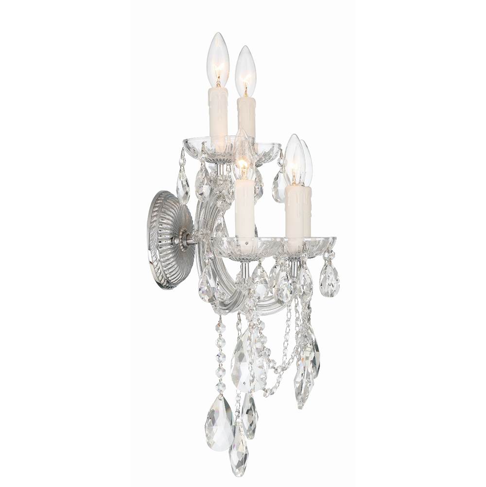 Crystorama Maria Theresa Maria Theresa 5 Light Hand Cut Crystal Polished Chrome Sconce