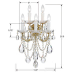 Crystorama 4425-GD-CL-MWP Gold Maria Theresa 5 Light Hand Cut Crystal Gold Sconce Image 2