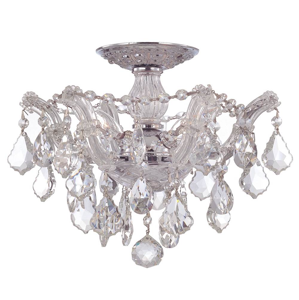 Crystorama 4430-CH-CL-MWP Polished Chrome Maria Theresa 3 Light Hand Cut Crystal Polished Chrome Ceiling Mount Image 1