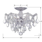 Crystorama Maria Theresa Maria Theresa 3 Light Hand Cut Crystal Polished Chrome Ceiling Mount