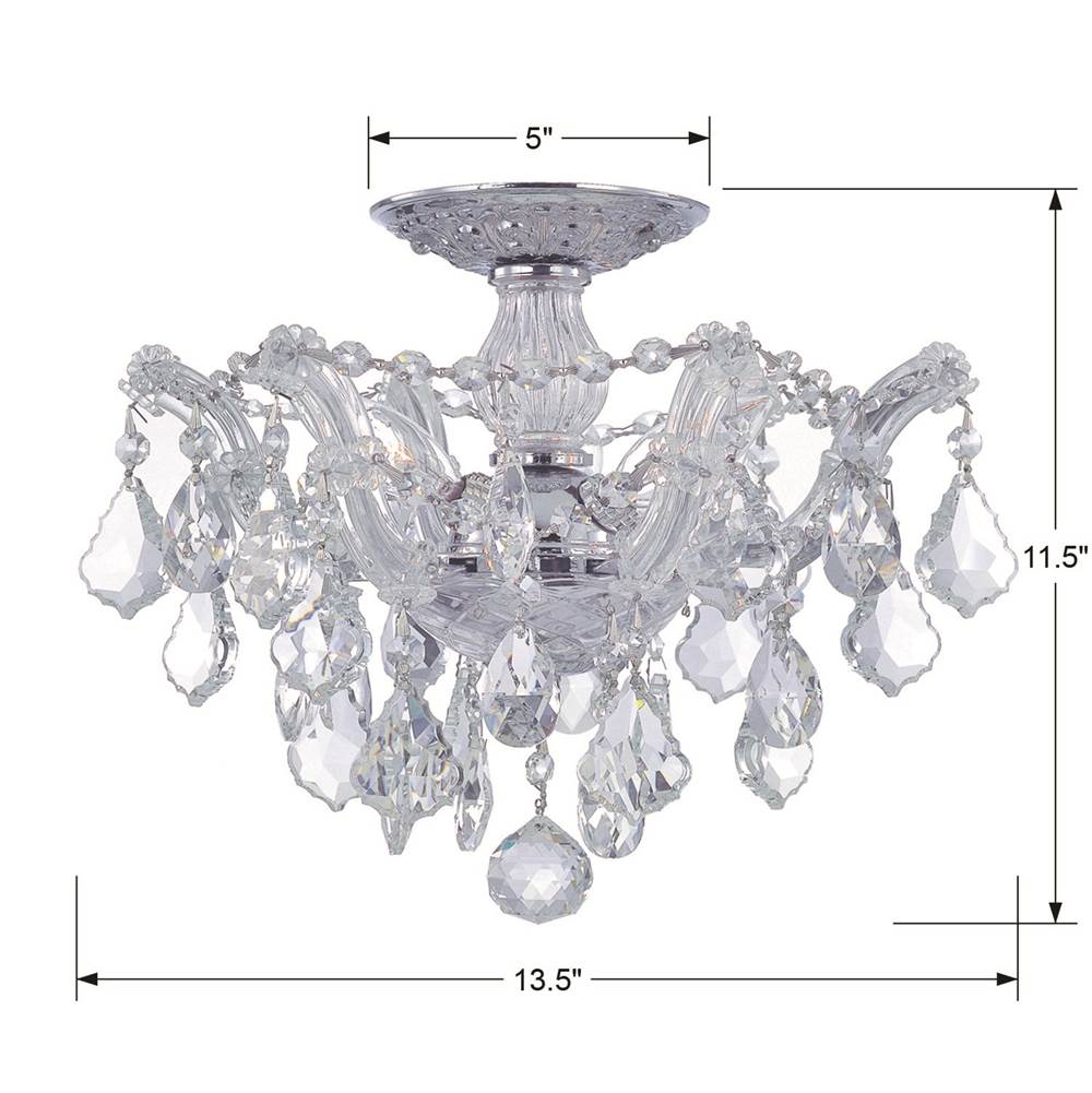 Crystorama Maria Theresa Maria Theresa 3 Light Swarovski Strass Crystal Polished Chrome Ceiling Mount