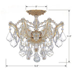 Crystorama Maria Theresa Maria Theresa 3 Light Hand Cut Crystal Polished Chrome Ceiling Mount