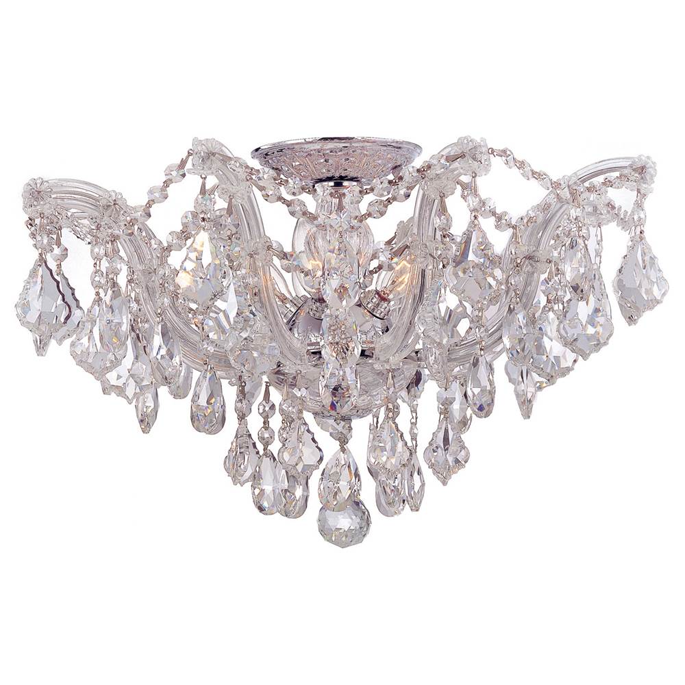 Crystorama 4437-CH-CL-S Polished Chrome Maria Theresa 5 Light Swarovski Strass Crystal Polished Chrome Ceiling Mount Image 1