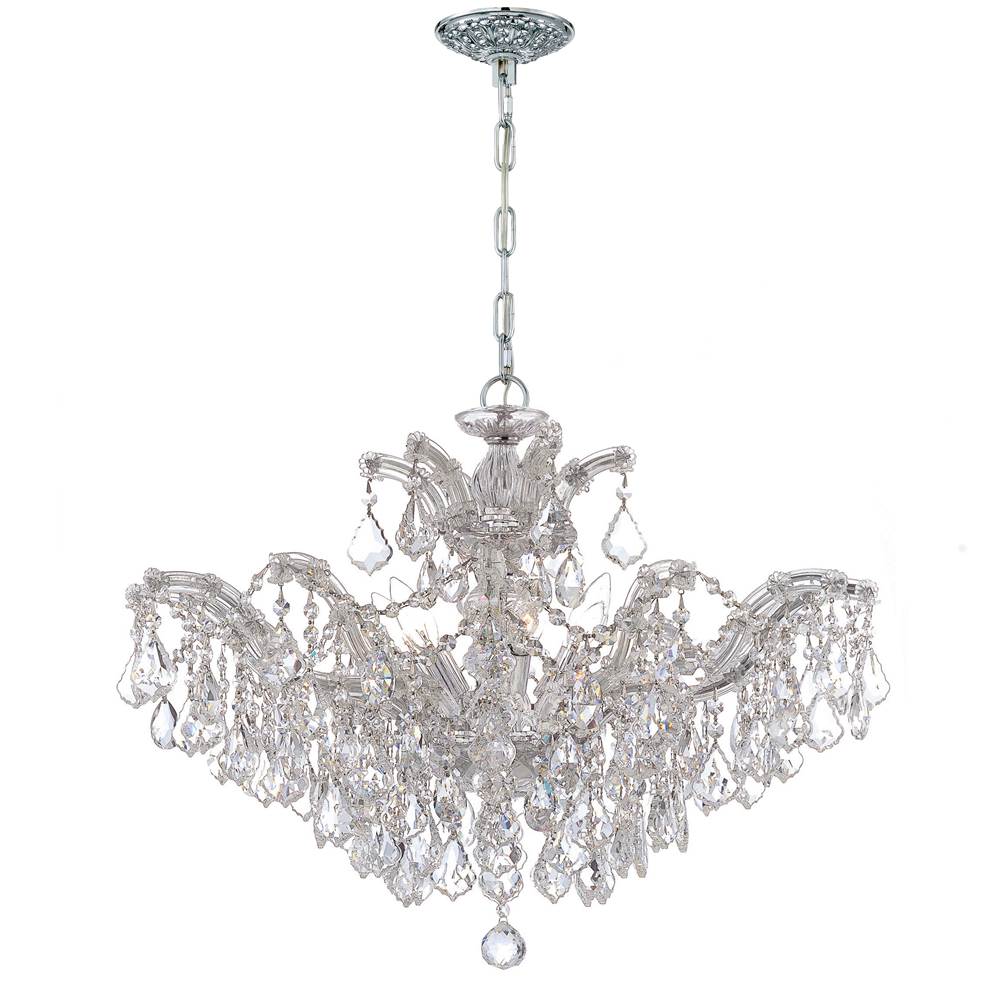 Crystorama 4439-CH-CL-MWP Polished Chrome Maria Theresa 6 Light Hand Cut Crystal Polished Chrome Chandelier Image 1