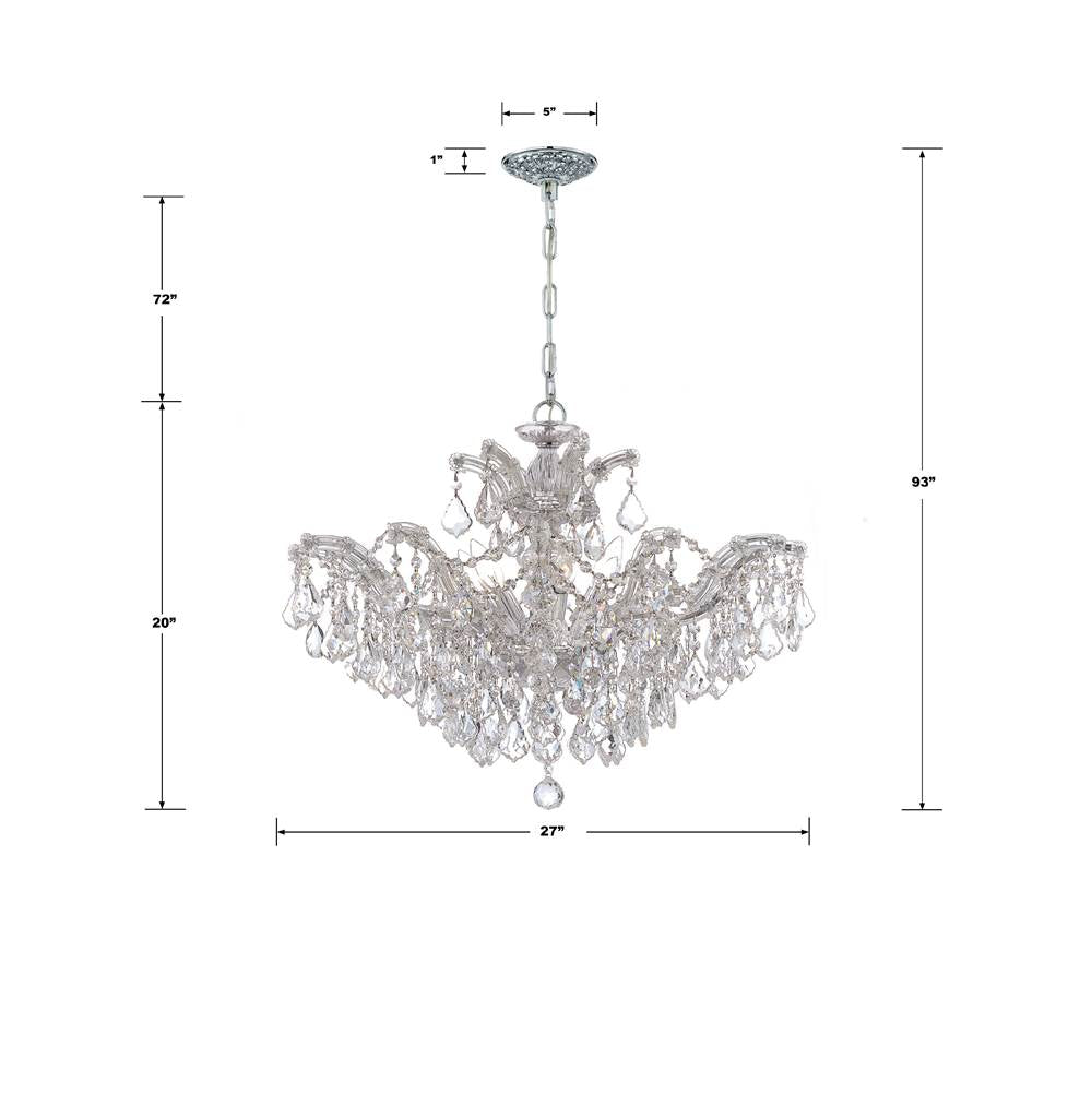 Crystorama 4439-CH-CL-S Polished Chrome Maria Theresa 6 Light Swarovski Strass Crystal Polished Chrome Chandelier Image 2