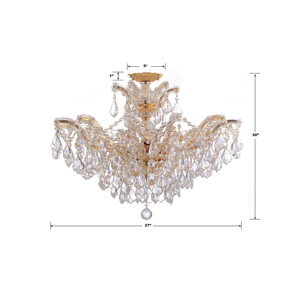 Crystorama Maria Theresa Maria Theresa 6 Light Hand Cut Crystal Polished Chrome Ceiling Mount