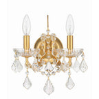 Crystorama Filmore 2 Light Hand Cut Crystal Antique Gold Sconce