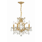 Crystorama 4454-GA-CL-MWP Antique Gold Filmore 4 Light Hand Cut Crystal Antique Gold Mini Chandelier Image 1