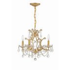 Crystorama 4454-GA-CL-MWP Antique Gold Filmore 4 Light Hand Cut Crystal Antique Gold Mini Chandelier Image 6
