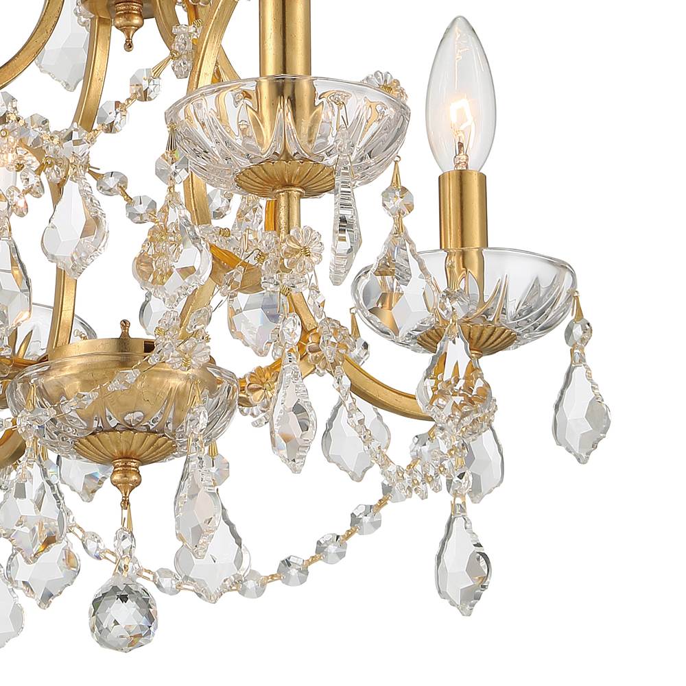 Crystorama 4454-GA-CL-MWP Antique Gold Filmore 4 Light Hand Cut Crystal Antique Gold Mini Chandelier Image 4