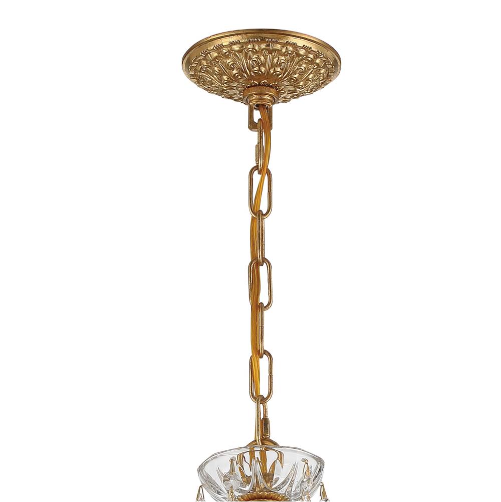 Crystorama 4454-GA-CL-MWP Antique Gold Filmore 4 Light Hand Cut Crystal Antique Gold Mini Chandelier Image 3
