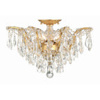 Crystorama Filmore 5 Light Hand Cut Crystal Antique Gold Ceiling Mount