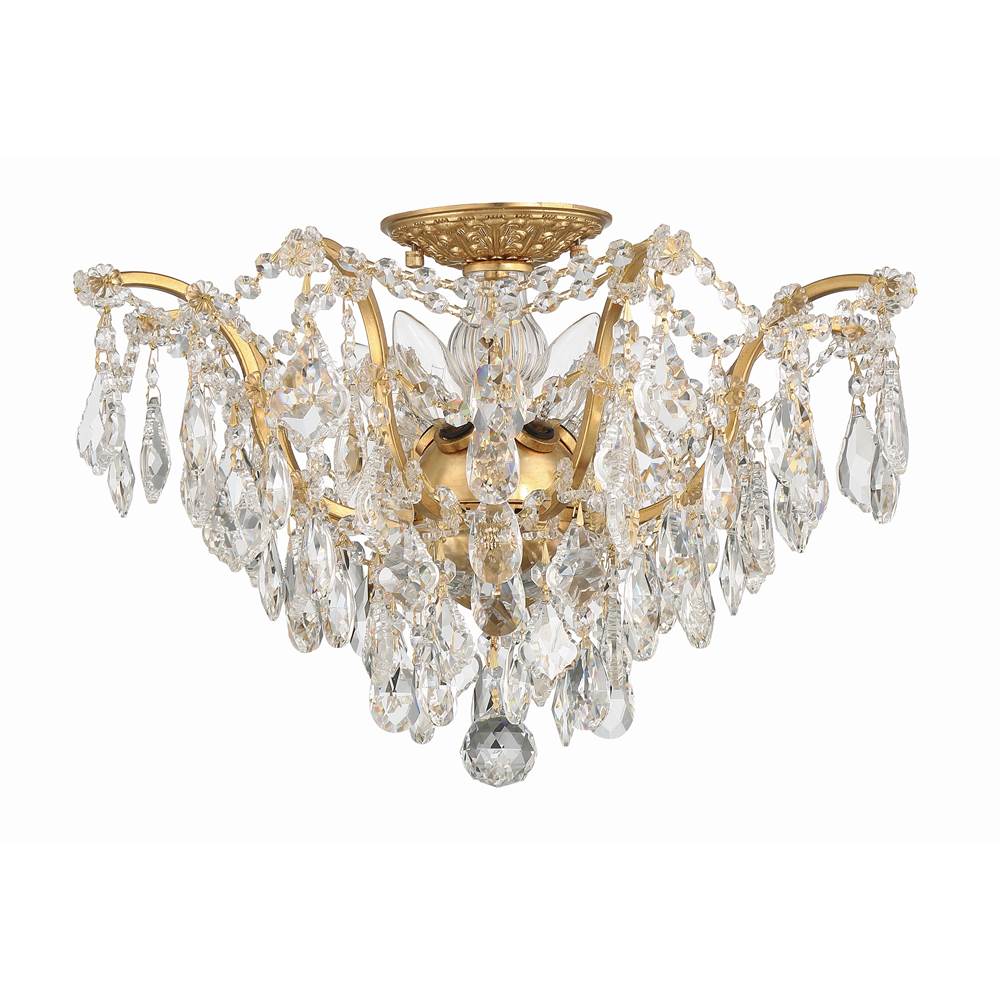 Crystorama 4457-GA-CL-MWP Antique Gold Filmore 5 Light Hand Cut Crystal Antique Gold Ceiling Mount Image 6
