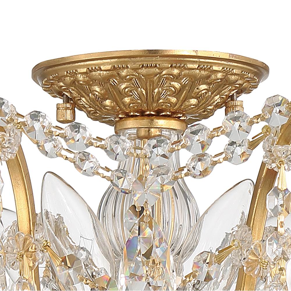 Crystorama 4457-GA-CL-MWP Antique Gold Filmore 5 Light Hand Cut Crystal Antique Gold Ceiling Mount Image 4