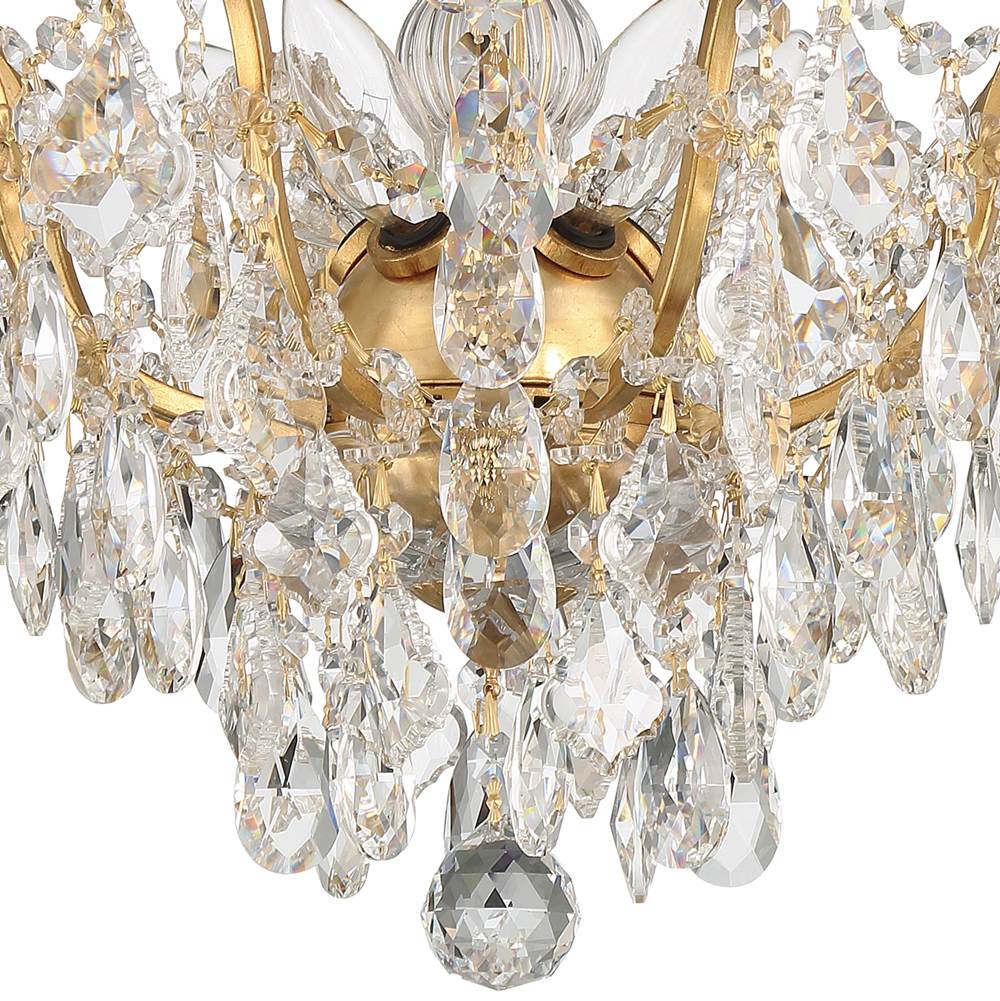 Crystorama 4457-GA-CL-MWP Antique Gold Filmore 5 Light Hand Cut Crystal Antique Gold Ceiling Mount Image 3