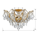 Crystorama 4457-GA-CL-MWP Antique Gold Filmore 5 Light Hand Cut Crystal Antique Gold Ceiling Mount Image 2