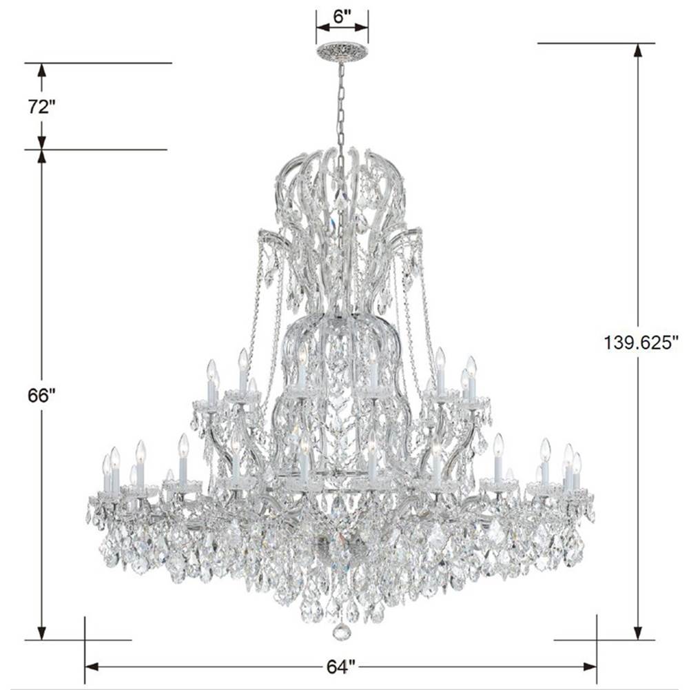 Crystorama Maria Theresa Maria Theresa 37 Light Hand Cut Crystal Polished Chrome Chandelier