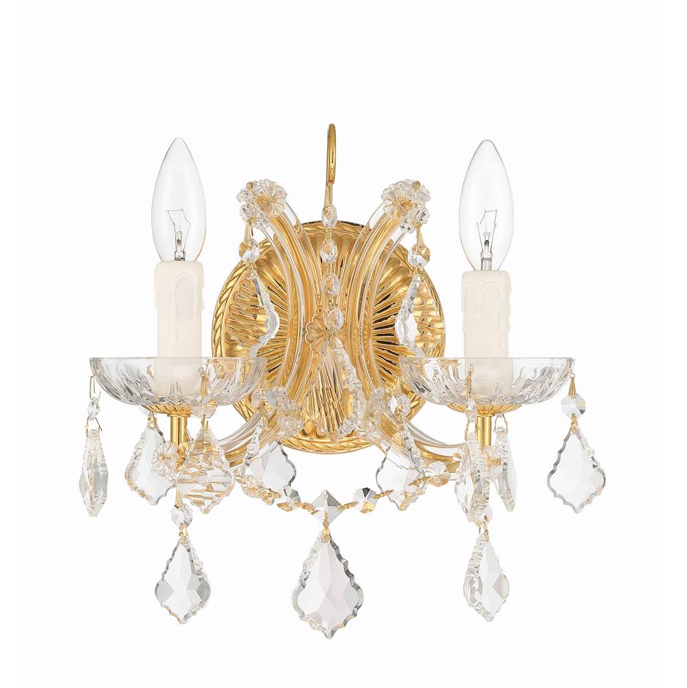 Crystorama Maria Theresa Maria Theresa 2 Light Hand Cut Crystal Polished Chrome Sconce