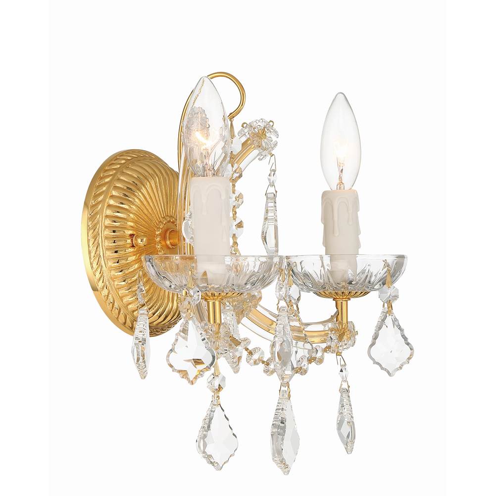Crystorama 4472-GD-CL-MWP Gold Maria Theresa 2 Light Hand Cut Crystal Gold Sconce Image 4