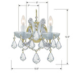Crystorama 4472-GD-CL-MWP Gold Maria Theresa 2 Light Hand Cut Crystal Gold Sconce Image 2