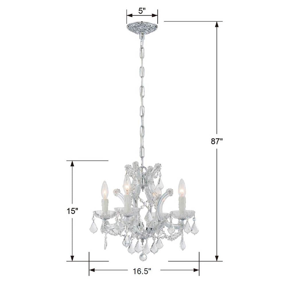 Crystorama Maria Theresa Maria Theresa 4 Light Swarovski Strass Crystal Polished Chrome Mini Chandelier