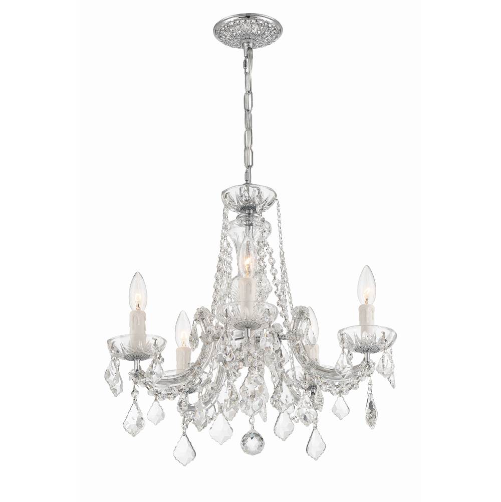 Crystorama Maria Theresa Maria Theresa 5 Light Hand Cut Crystal Polished Chrome Mini Chandelier