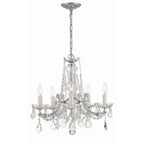 Crystorama 4476-CH-CL-MWP Polished Chrome Maria Theresa 5 Light Hand Cut Crystal Polished Chrome Mini Chandelier Image 4