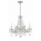 Crystorama 4476-CH-CL-MWP Polished Chrome Maria Theresa 5 Light Hand Cut Crystal Polished Chrome Mini Chandelier Image 3