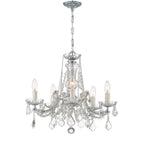 Crystorama 4476-CH-CL-S Polished Chrome Maria Theresa 5 Light Swarovski Strass Crystal Polished Chrome Mini Chandelier Image 1