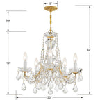 Crystorama 4476-GD-CL-MWP Gold Maria Theresa 5 Light Hand Cut Crystal Gold Mini Chandelier Image 2