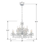 Crystorama Maria Theresa Maria Theresa 12 Light Clear Italian Crystal Polished Chrome Chandelier