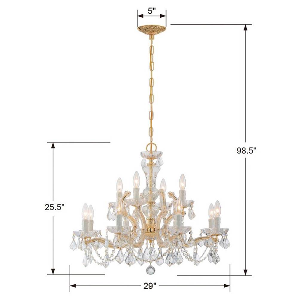 Crystorama Maria Theresa Maria Theresa 12 Light Clear Italian Crystal Polished Chrome Chandelier