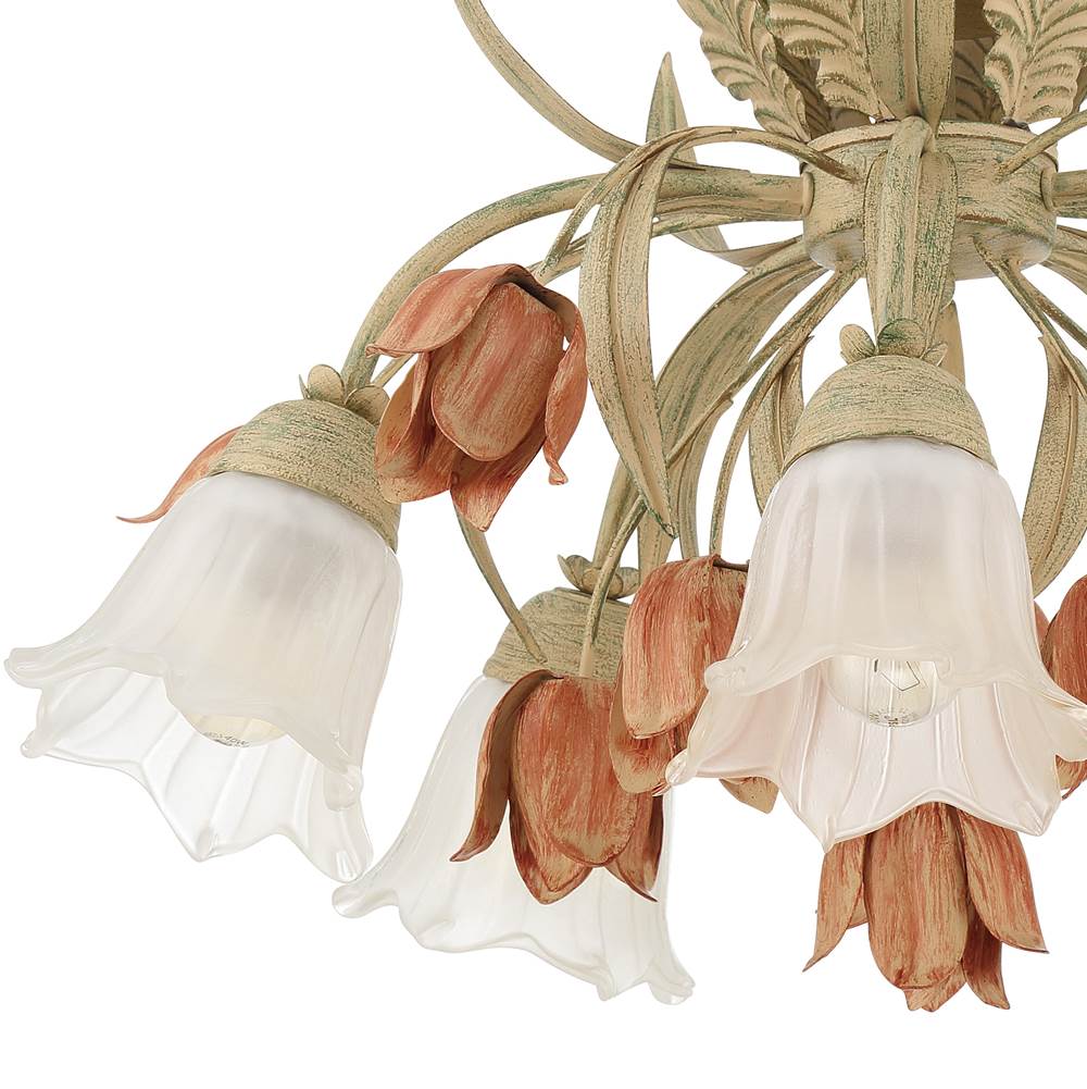 Crystorama 4800-SR Sage Rose Southport 5 Light Sage Rose Floral Ceiling Mount Image 3