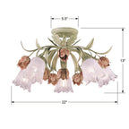 Crystorama 4800-SR Sage Rose Southport 5 Light Sage Rose Floral Ceiling Mount Image 2