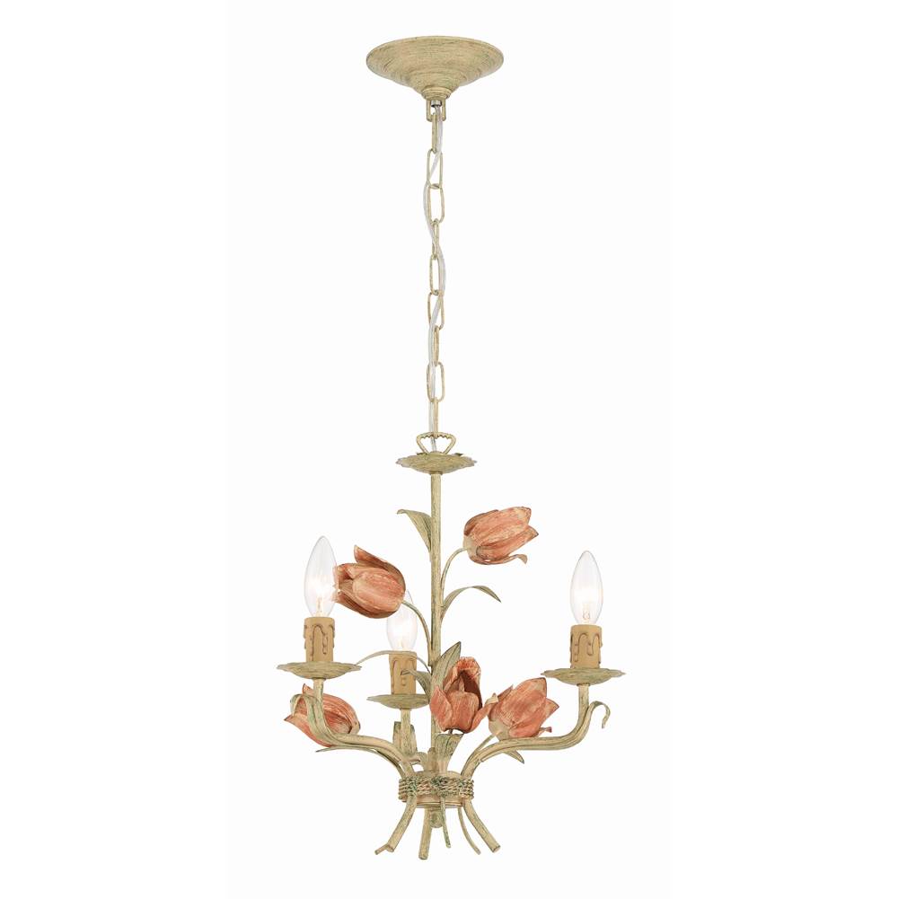 Crystorama 4803-SR Sage Rose Southport 3 Light Sage Rose Mini Chandelier Image 1