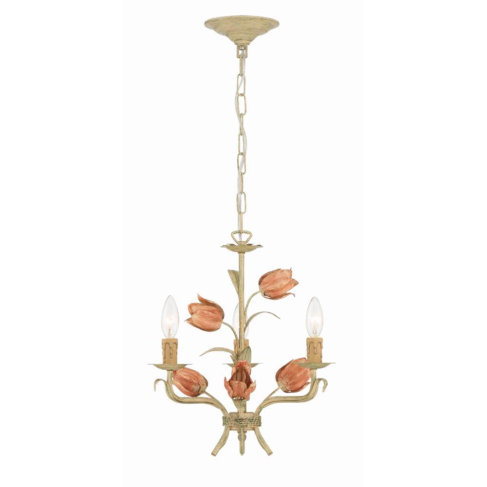 Crystorama 4803-SR Sage Rose Southport 3 Light Sage Rose Mini Chandelier Image 2