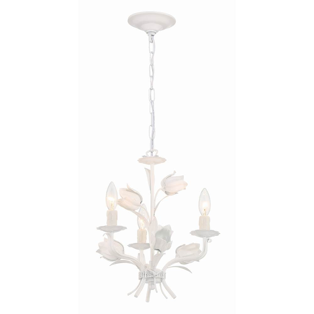 Crystorama 4813-WW Wet White Southport 3 Light Wet White Mini Chandelier Image 1