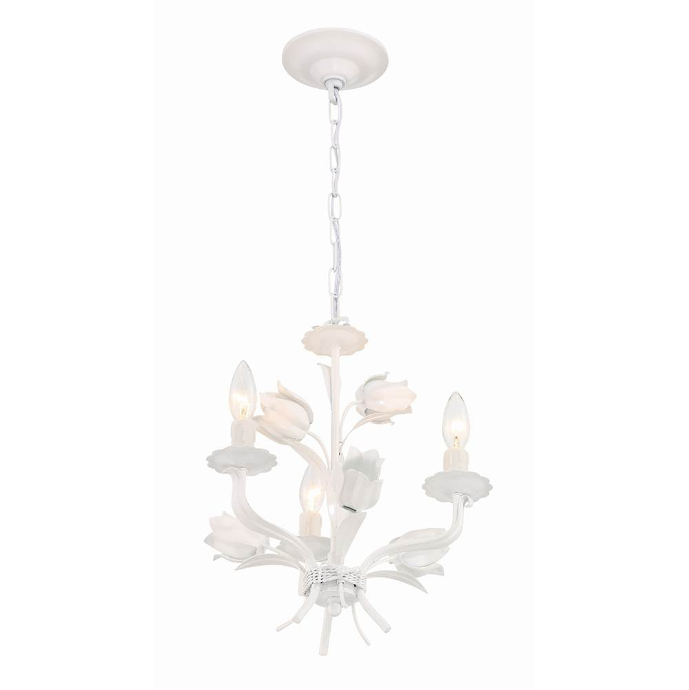 Crystorama Southport 3 Light Wet White Mini Chandelier