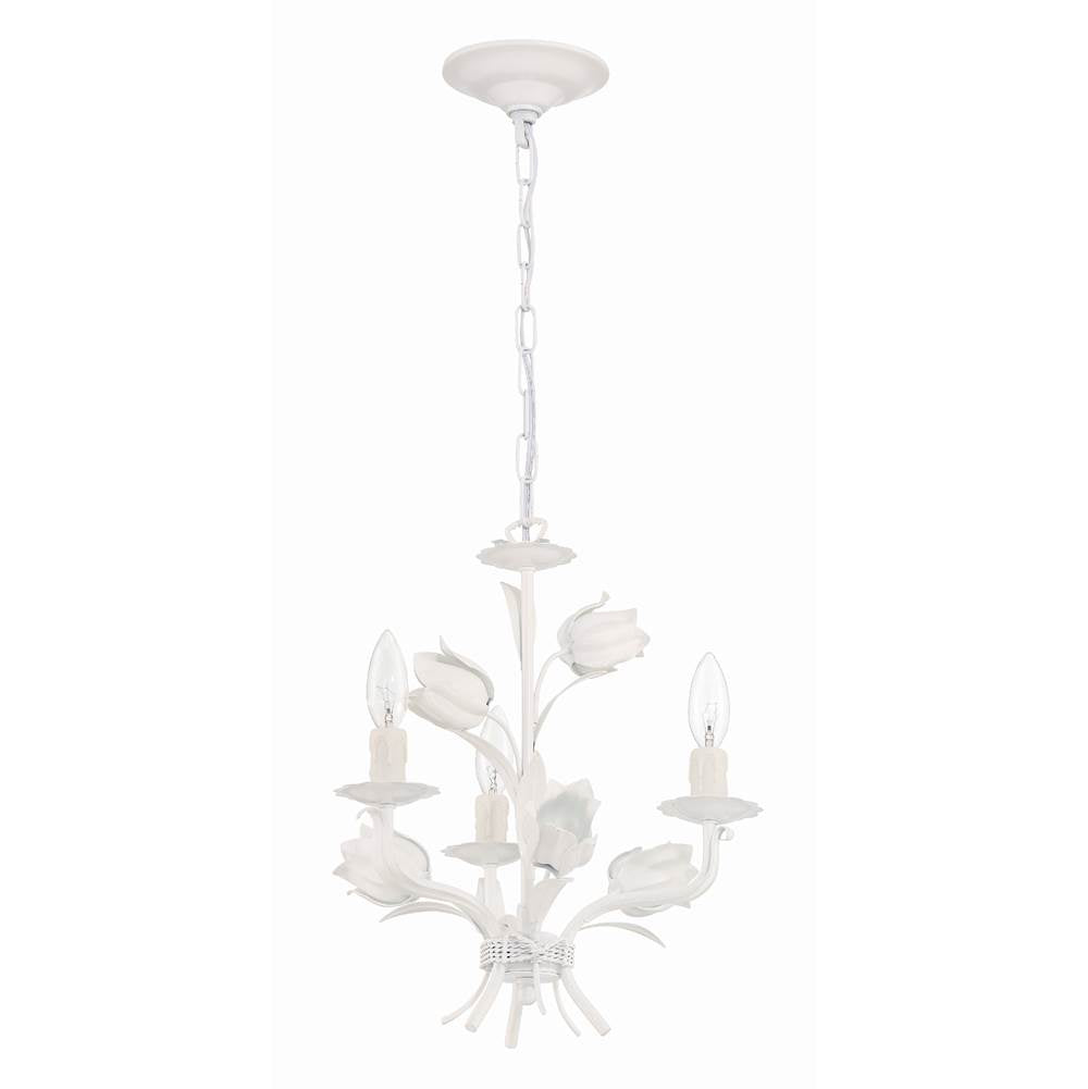 Crystorama 4813-WW Wet White Southport 3 Light Wet White Mini Chandelier Image 4