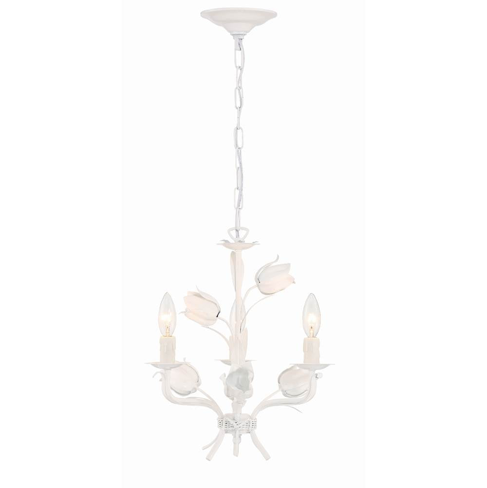 Crystorama 4813-WW Wet White Southport 3 Light Wet White Mini Chandelier Image 3