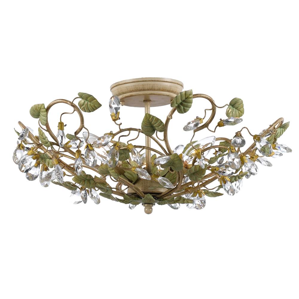 Crystorama 4840-CT Champagne Green Tea Josie 5 Light Champagne Green Tea Ceiling Mount Image 1