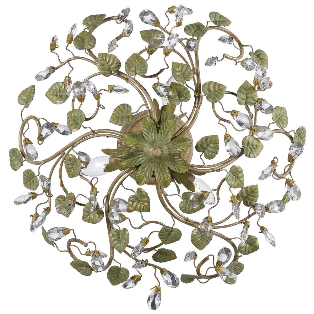 Crystorama Josie 5 Light Champagne Green Tea Ceiling Mount