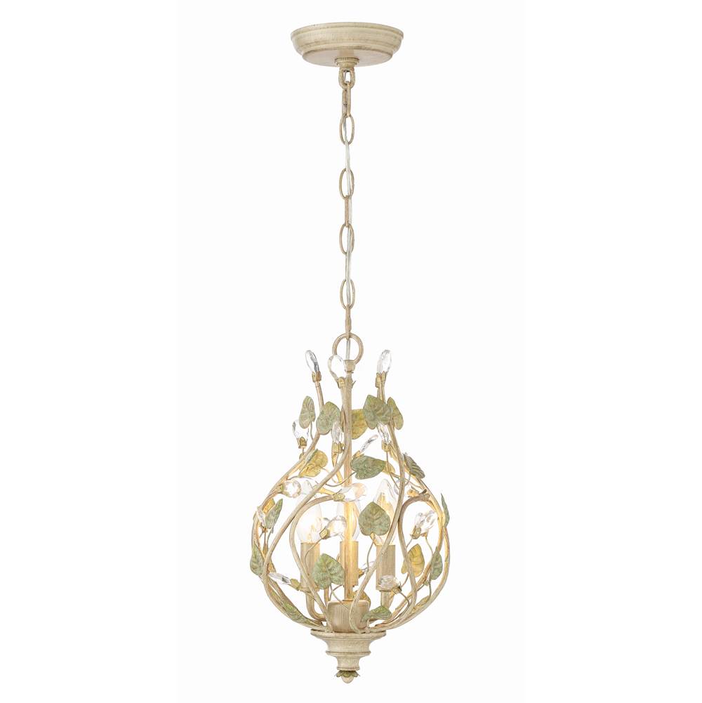 Crystorama 4845-CT Champagne Green Tea Josie 3 Light Champagne Green Tea Mini Chandelier Image 1