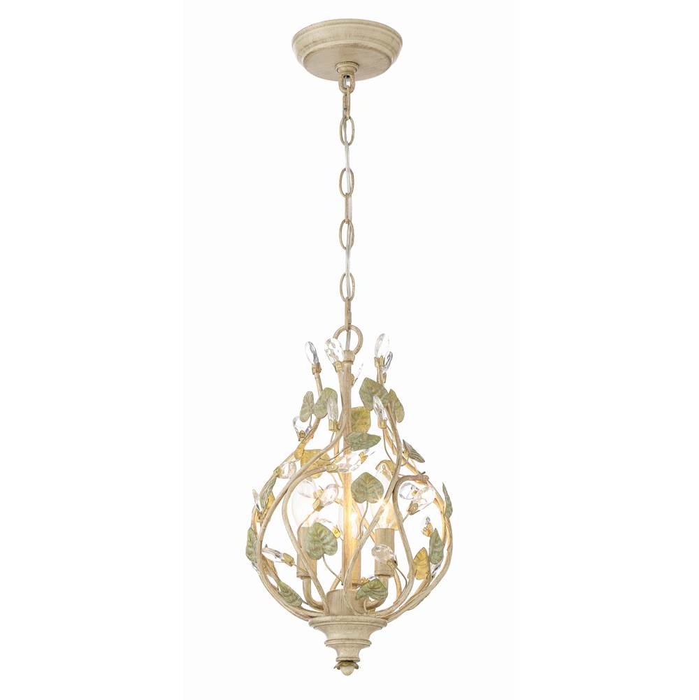 Crystorama 4845-CT Champagne Green Tea Josie 3 Light Champagne Green Tea Mini Chandelier Image 3