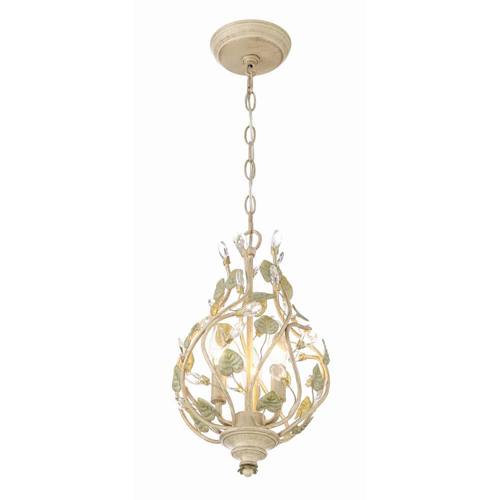 Crystorama 4845-CT Champagne Green Tea Josie 3 Light Champagne Green Tea Mini Chandelier Image 2