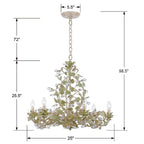Crystorama Josie 6 Light Champagne Green Tea Chandelier