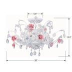 Crystorama Lola 6 Light Wet White Ceiling Mount