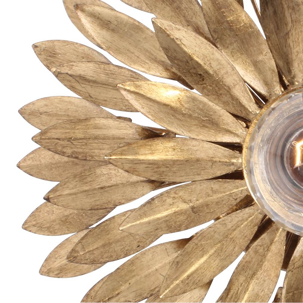 Crystorama Broche 1 Light Antique Gold Sconce